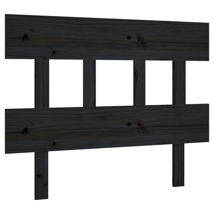 Bed Headboard Black 78.5x3x81 cm Solid Wood Pine