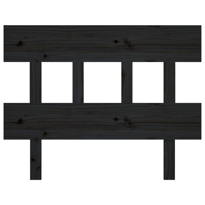 Bed Headboard Black 78.5x3x81 cm Solid Wood Pine