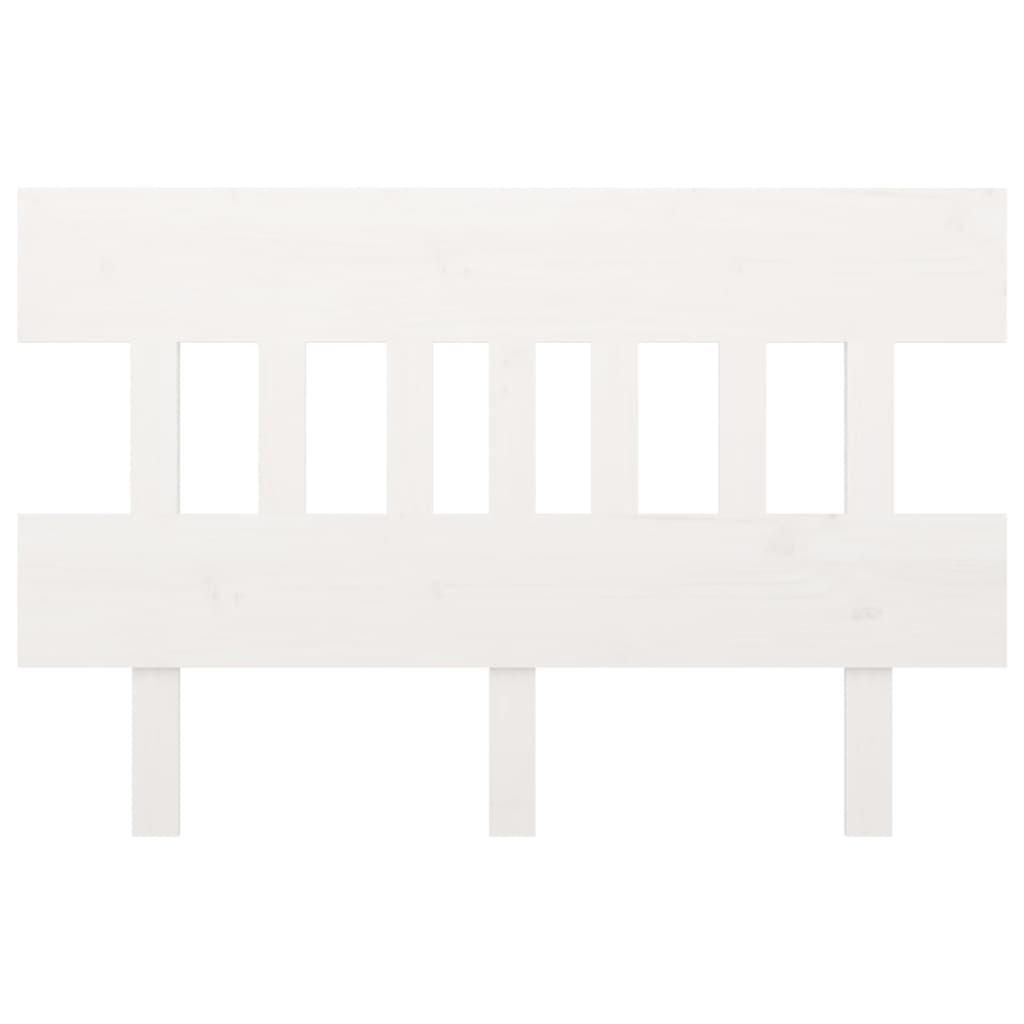Bed Headboard White 123.5x3x81 cm Solid Wood Pine
