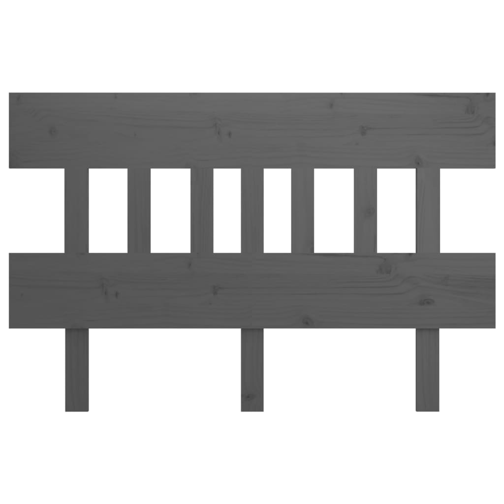 Bed Headboard Grey 153.5x3x81 cm Solid Wood Pine
