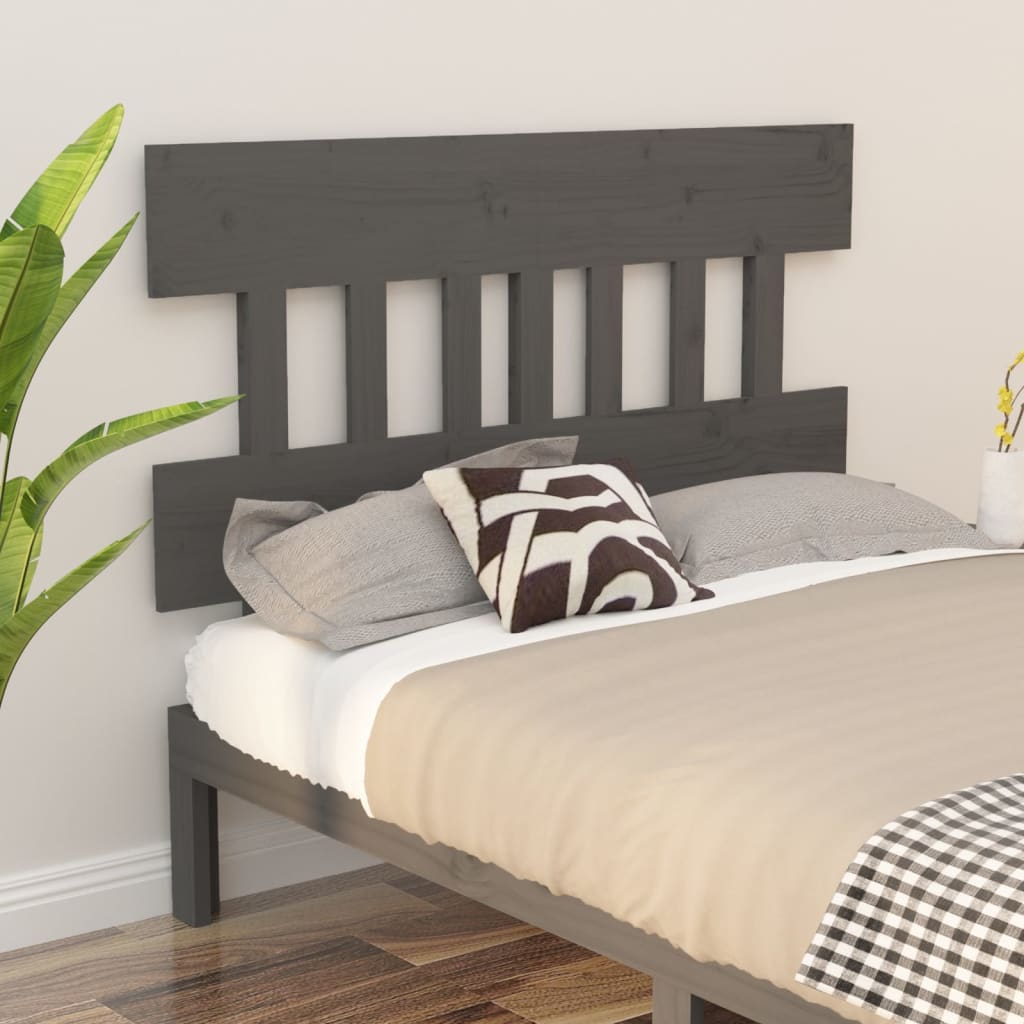 Bed Headboard | Grey | Solid pine wood | 163.5 x 3 x 81 cm