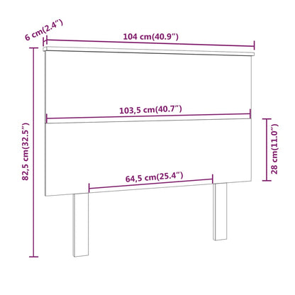 Bed Headboard Honey Brown 104x6x82.5 cm Solid Wood Pine