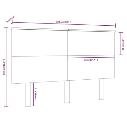 Bed Headboard White 124x6x82.5 cm Solid Wood Pine
