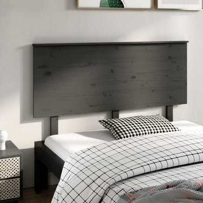 Bed Headboard Grey 144x6x82.5 cm Solid Wood Pine