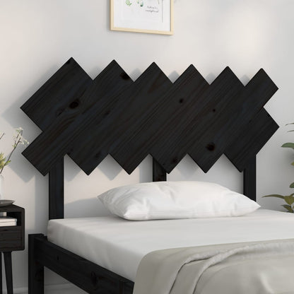 Bed Headboard | Black | Solid pine wood | Standard | Decorative Inlays