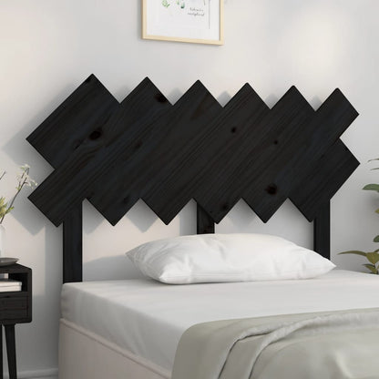 Bed Headboard | Black | Solid pine wood | Standard | Decorative Inlays