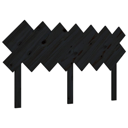 Bed Headboard | Black | Solid Pine Wood | 141x3x80.5 cm | Bed Headboard