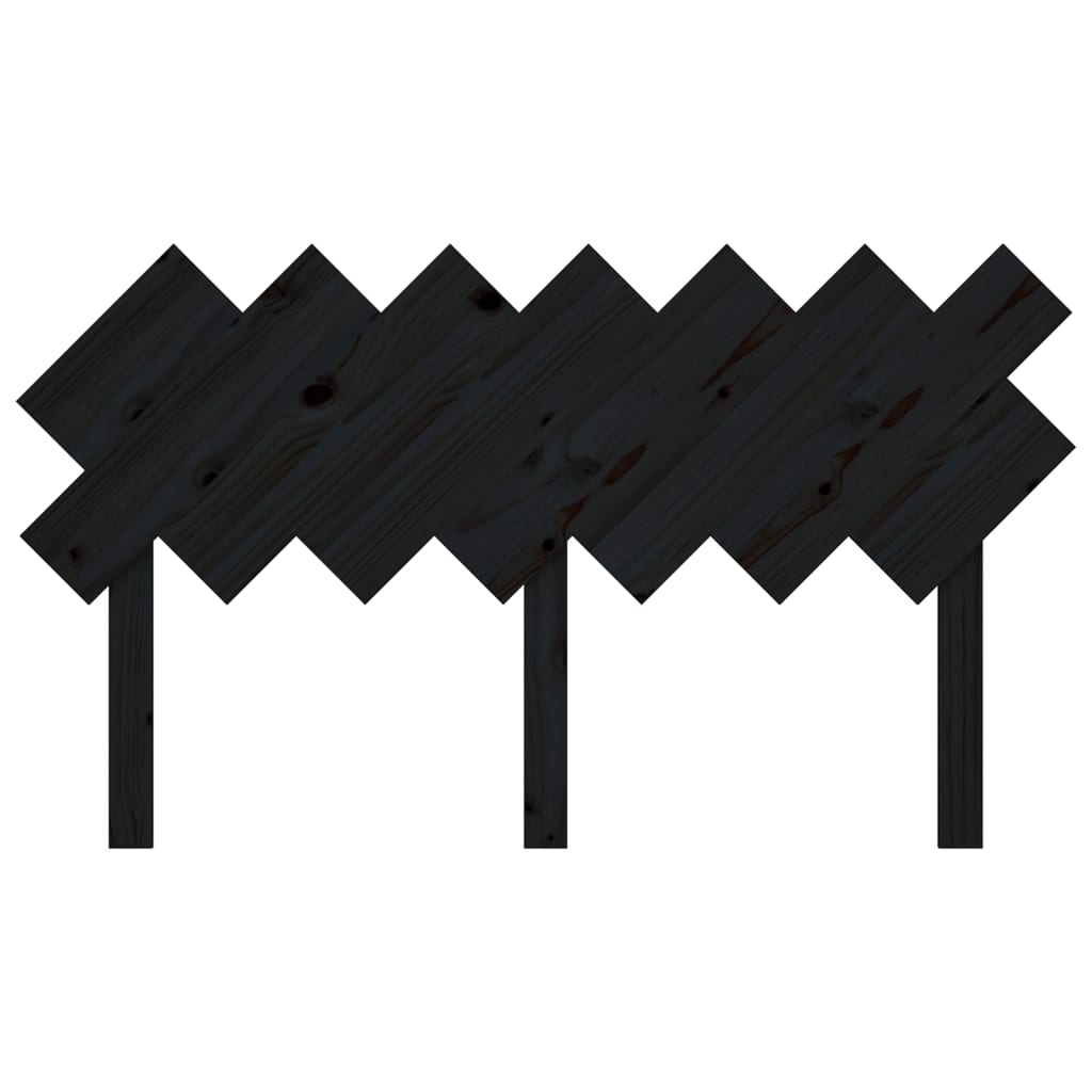 Bed Headboard | Black | Solid Pine Wood | 141x3x80.5 cm | Bed Headboard