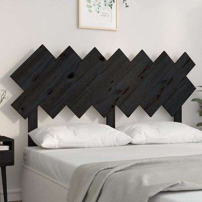 Bed Headboard | Black | Solid Pine Wood | 141x3x80.5 cm | Bed Headboard