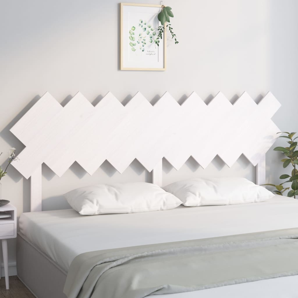 Bed Headboard | White | Solid pine wood | 178x3x80.5 cm