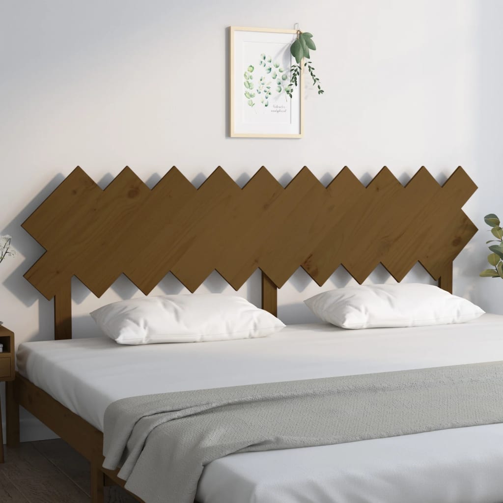 Bed Headboard Honey Brown 196x3x80.5 cm Solid Wood Pine