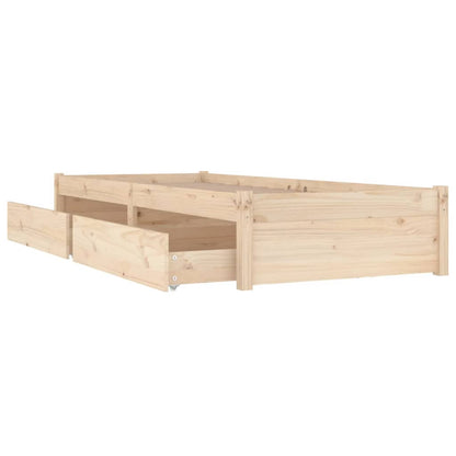Bed Frame without Mattress with Drawers Small Single