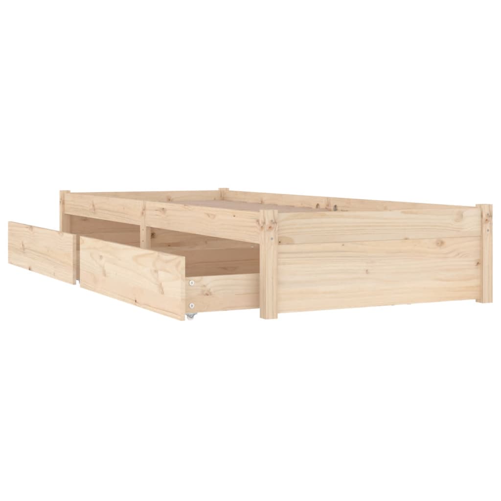 Bed Frame without Mattress with Drawers Single