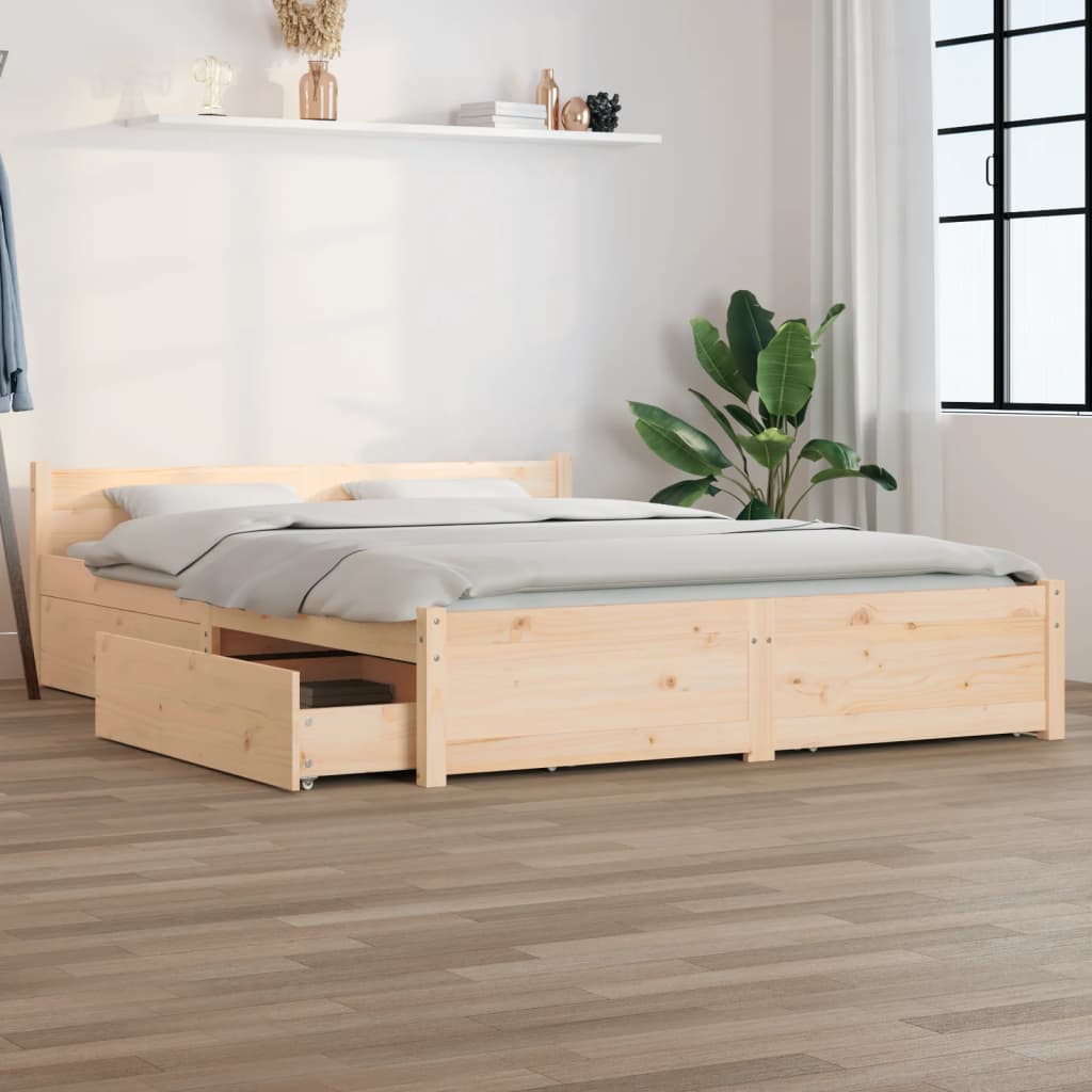 Bed Frame without Mattress with Drawers 120x200 cm