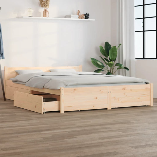 Bed Frame without Mattress with Drawers 120x200 cm