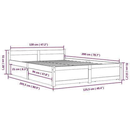 Bed Frame without Mattress with Drawers White 120x200 cm