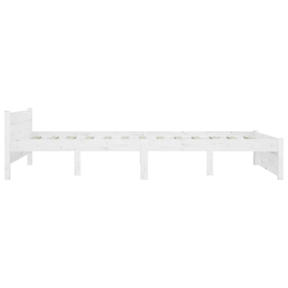 Bed Frame without Mattress with Drawers White King Size