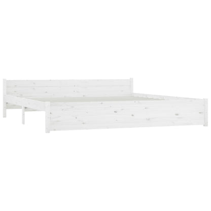 Bed Frame without Mattress with Drawers White Super King