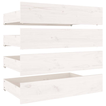 Bed Frame without Mattress with Drawers White Super King