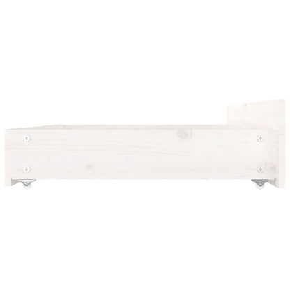 Bed Frame without Mattress with Drawers White Super King