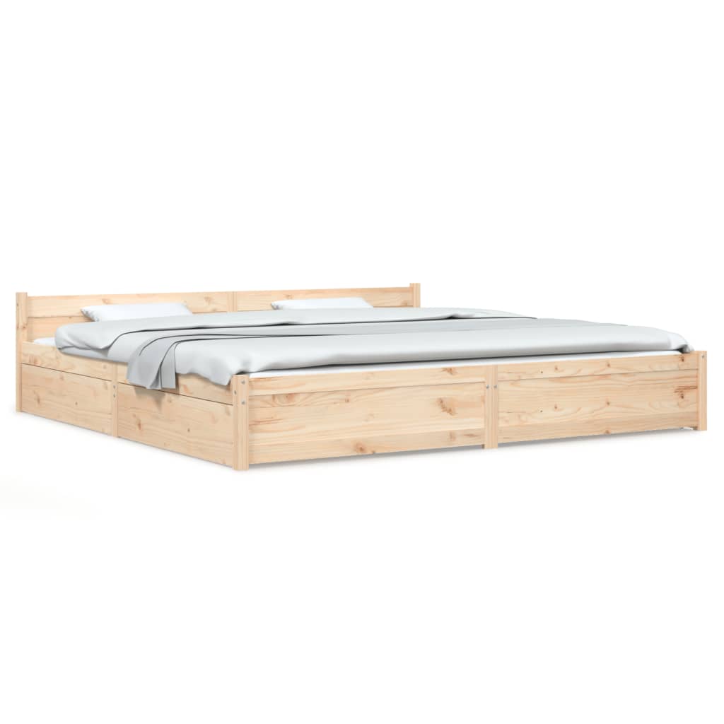 Bed Frame without Mattress with Drawers 200x200 cm