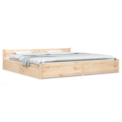 Bed Frame without Mattress with Drawers 200x200 cm
