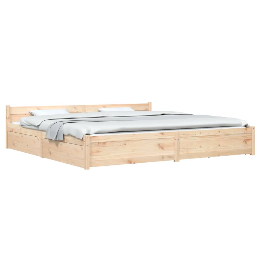 Bed Frame without Mattress with Drawers 200x200 cm