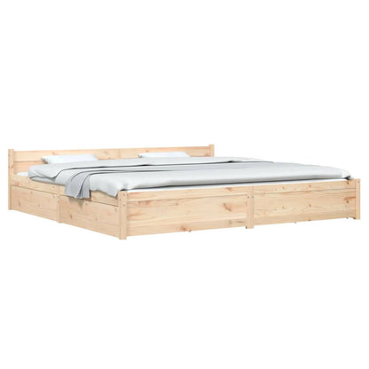 Bed Frame without Mattress with Drawers 200x200 cm