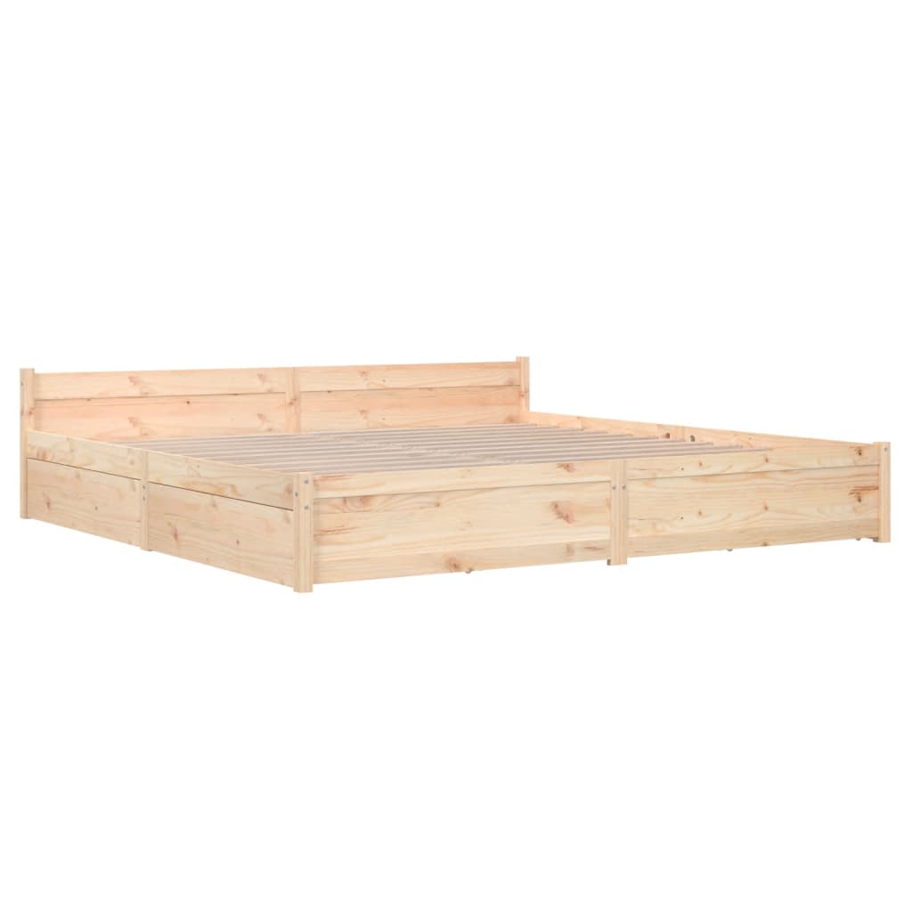 Bed Frame without Mattress with Drawers 200x200 cm