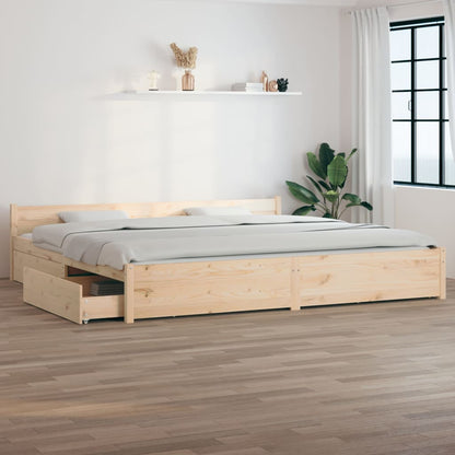 Bed Frame without Mattress with Drawers 200x200 cm