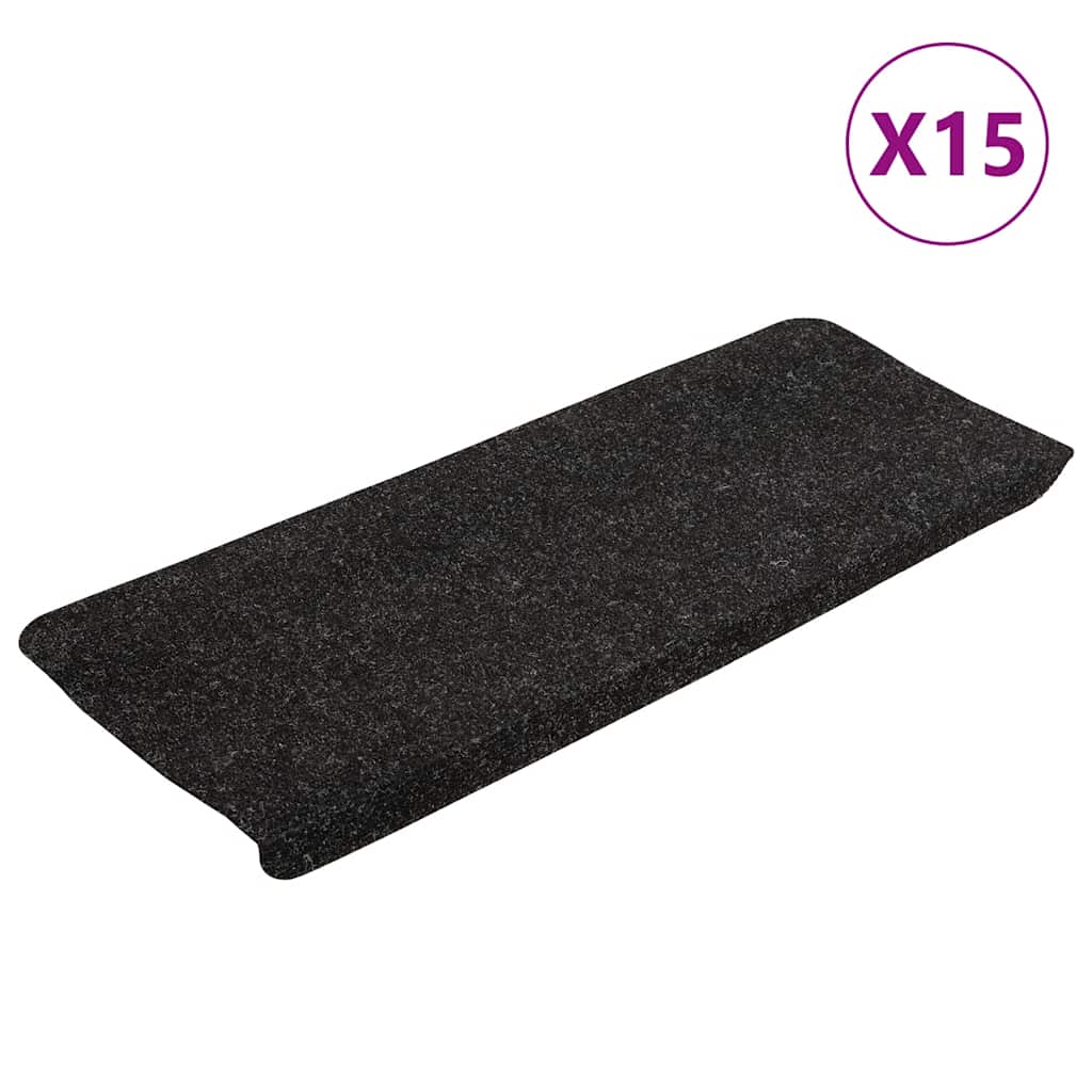 Stair Mats Self-adhesive 15 pcs 65x24.5x3.5 cm Anthracite