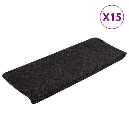 Stair Mats Self-adhesive 15 pcs 65x24.5x3.5 cm Anthracite