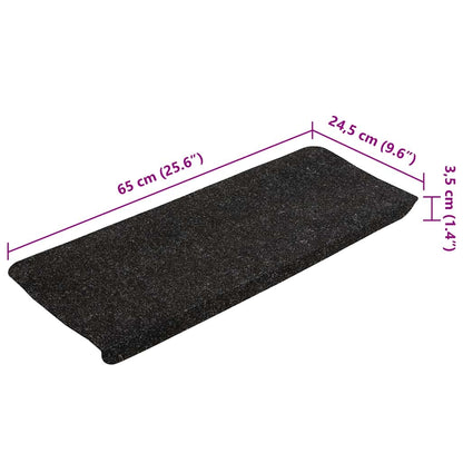 Stair Mats Self-adhesive 15 pcs 65x24.5x3.5 cm Anthracite