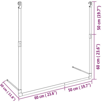 Telescopic Wardrobe Hanging Rail Silver