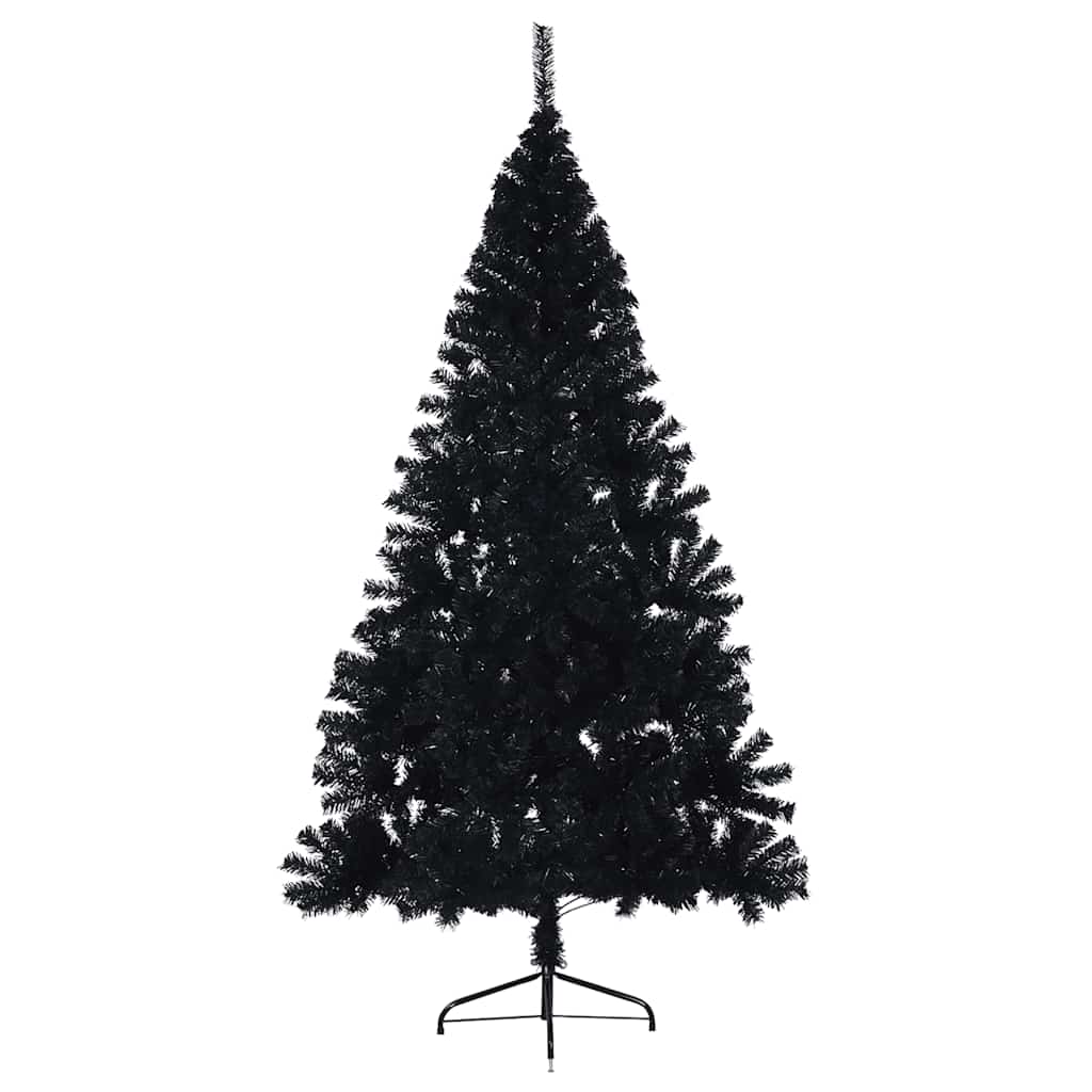Artificial Half Christmas Tree with Stand Black 180 cm PVC