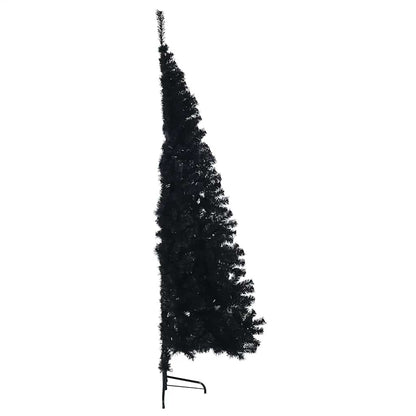 Artificial Half Christmas Tree with Stand Black 180 cm PVC