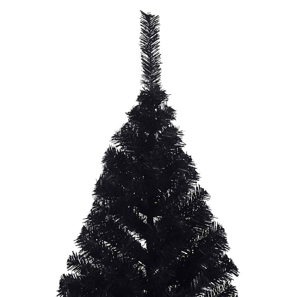 Artificial Half Christmas Tree with Stand Black 180 cm PVC