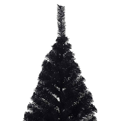 Artificial Half Christmas Tree with Stand Black 180 cm PVC
