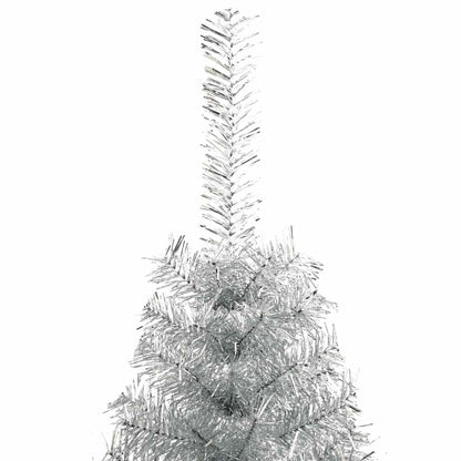 Artificial Half Christmas Tree with Stand Silver 240 cm PET