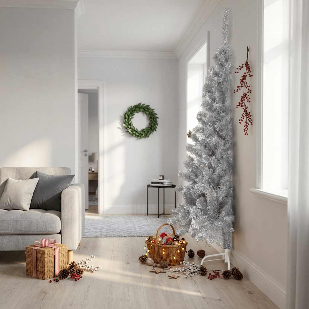 Christmas Tree | Silver | PET, steel | 240 cm tall | Decorative Inlays