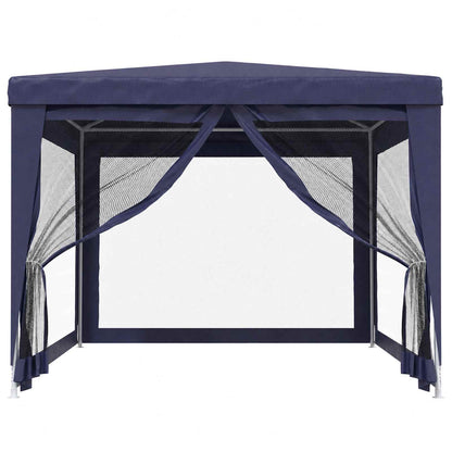 Party Tent with 4 Mesh Sidewalls Blue 3x4 m HDPE