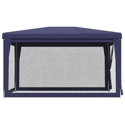Party Tent with 4 Mesh Sidewalls Blue 3x4 m HDPE