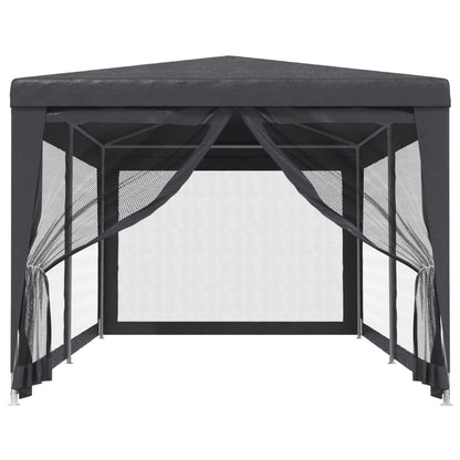 Party Tent with 6 Mesh Sidewalls Anthracite 3x6 m HDPE