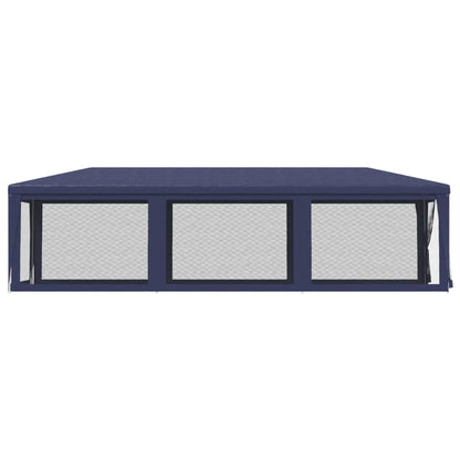 Party Tent with 8 Mesh Sidewalls Blue 3x9 m HDPE
