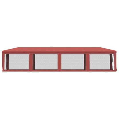 Party Tent with 10 Mesh Sidewalls Red 3x12 m HDPE