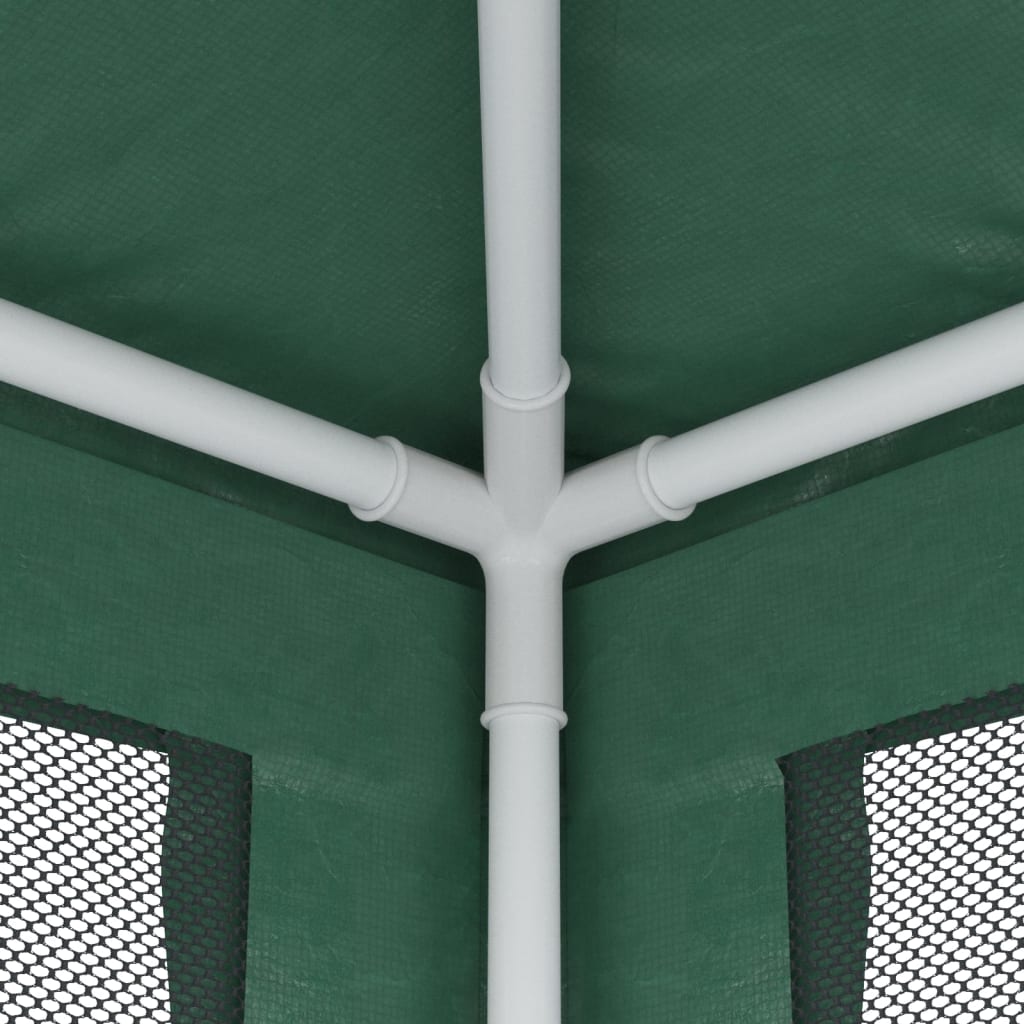 Party Tent with 6 Mesh Sidewalls Green 6x4 m HDPE