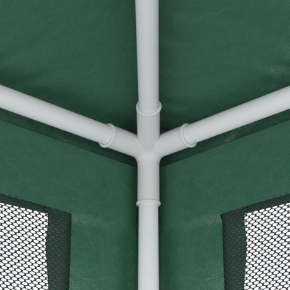 Party Tent with 6 Mesh Sidewalls Green 6x4 m HDPE