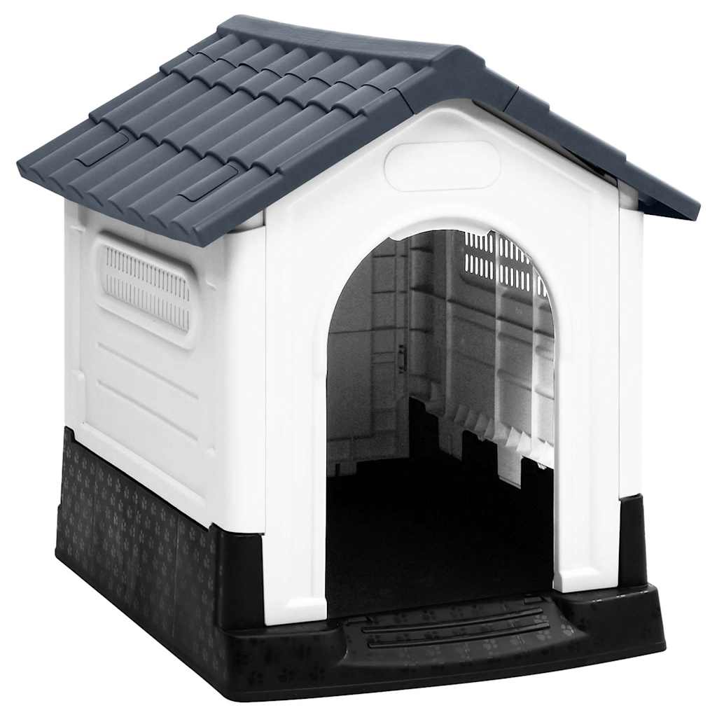 152228 vidaXL Dog House Grey 57x68x66 cm Polypropylene