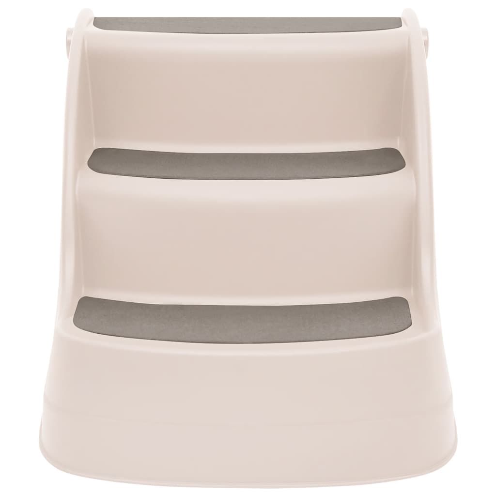 Folding 3-Step Dog Stairs Cream 50x38x38 cm Plastic