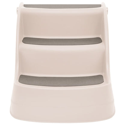 Folding 3-Step Dog Stairs Cream 50x38x38 cm Plastic